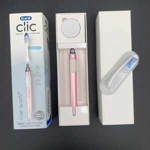 Oral-B Clic Manual Toothbrush Rose Quartz Ultimate Clean with Magnetic Holder